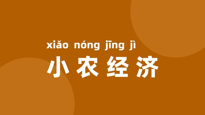 小农经济