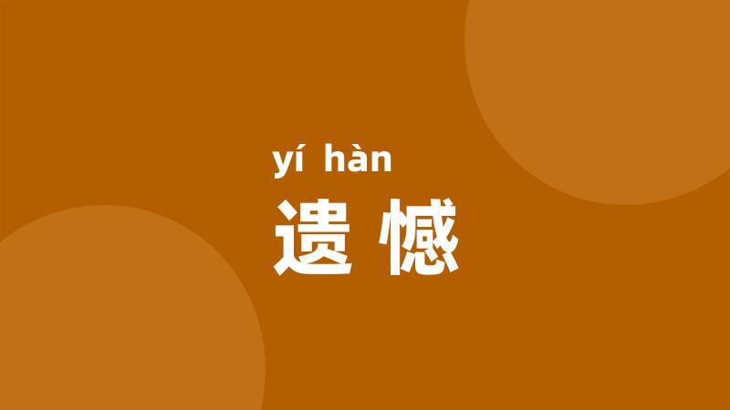 遗憾