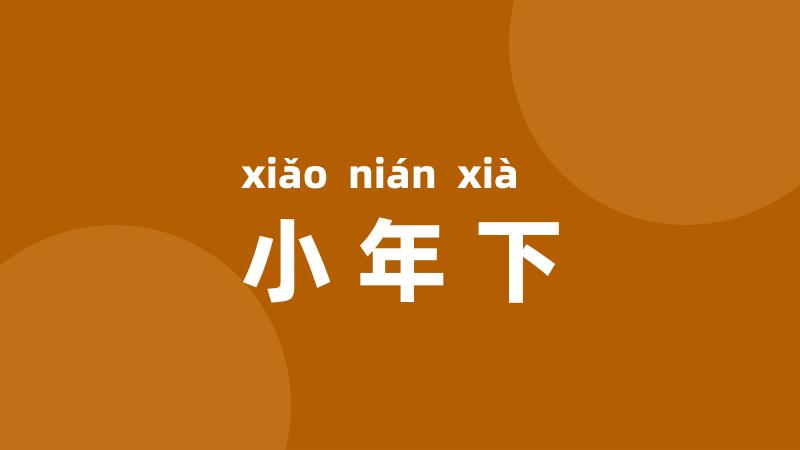 小年下