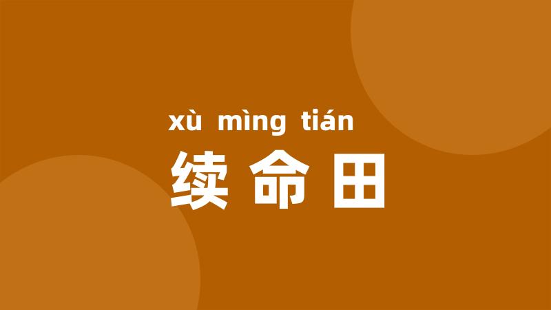 续命田