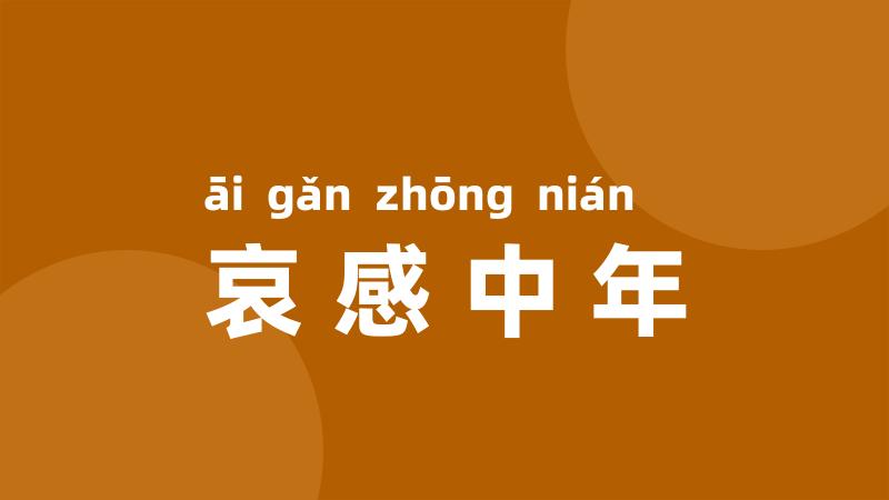 哀感中年