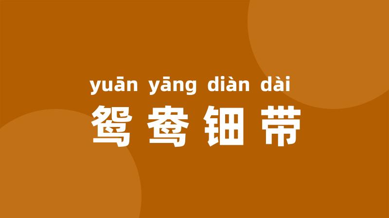 鸳鸯钿带