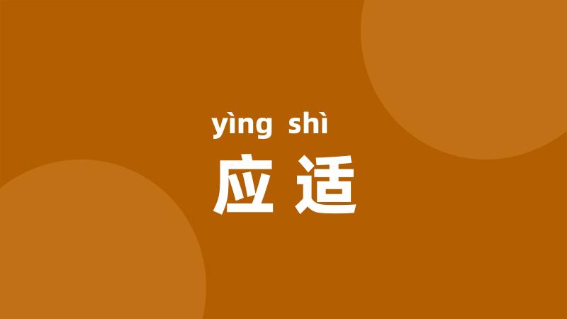 应适