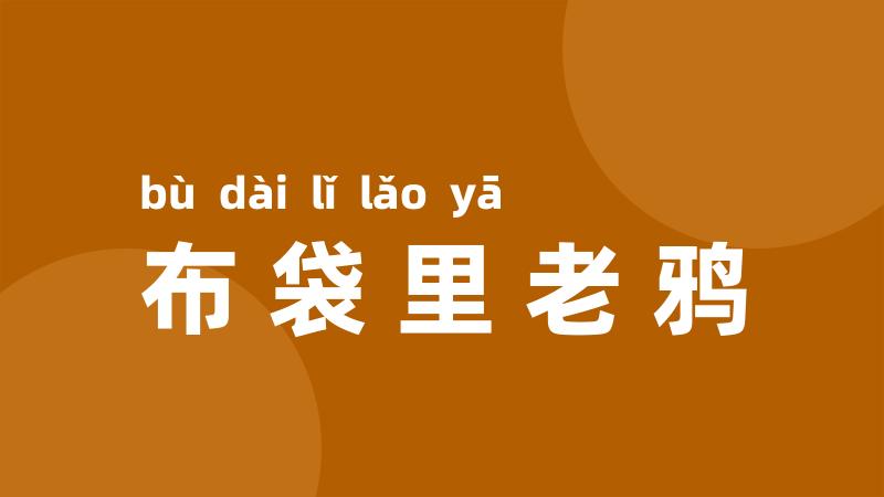 布袋里老鸦