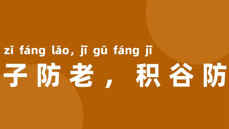 养子防老,积谷防饥