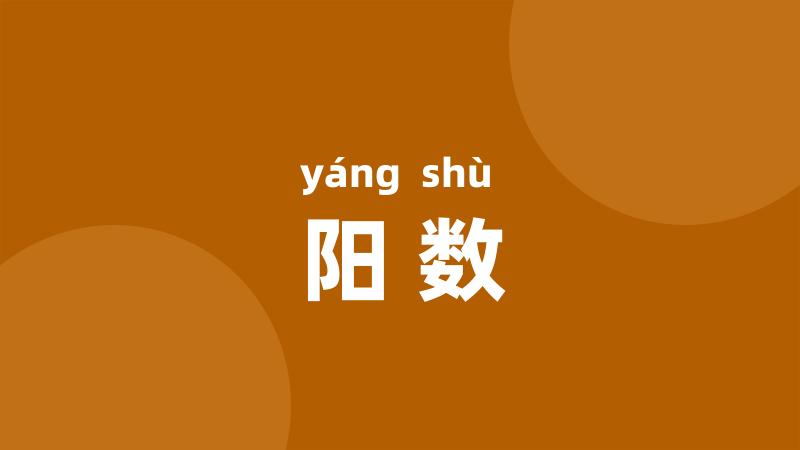 阳数