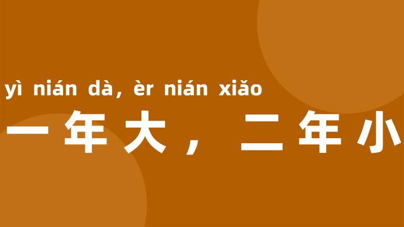 一年大,二年小
