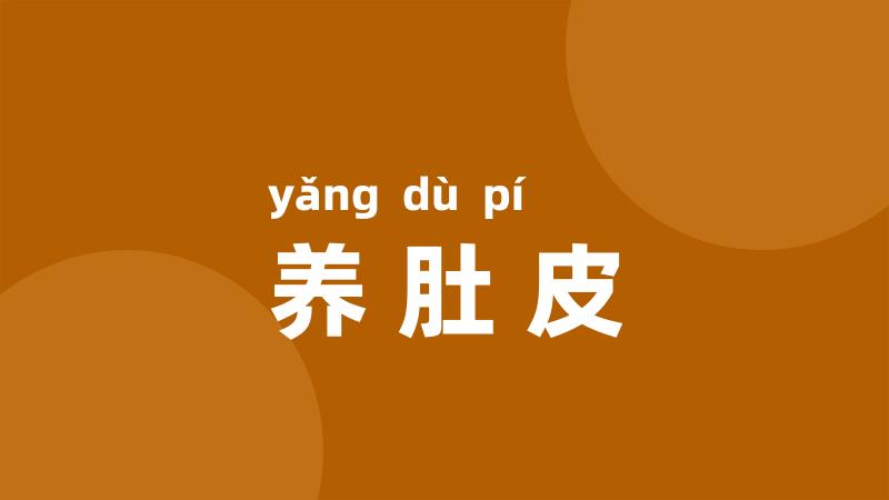 养肚皮
