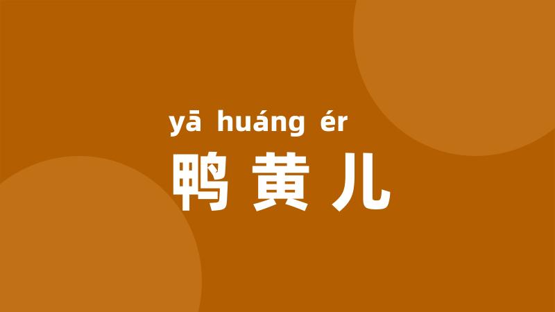 鸭黄儿