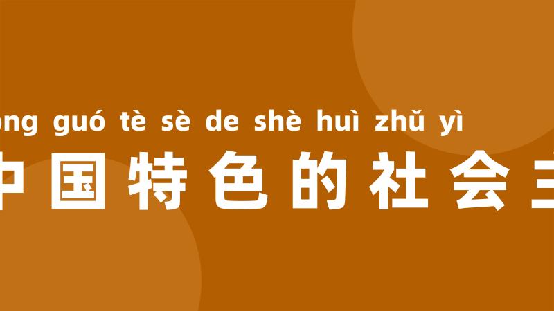 有中国特色的社会主义