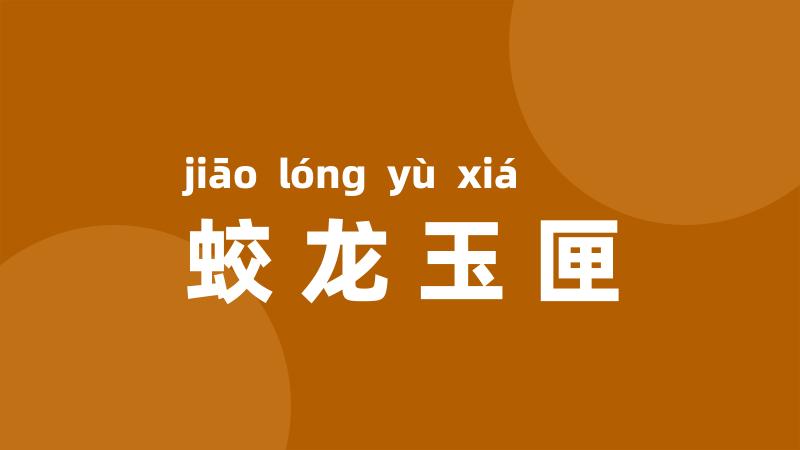 蛟龙玉匣