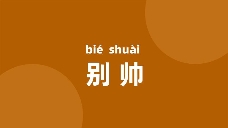 别帅