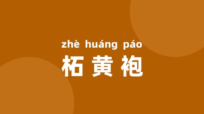 柘黄袍