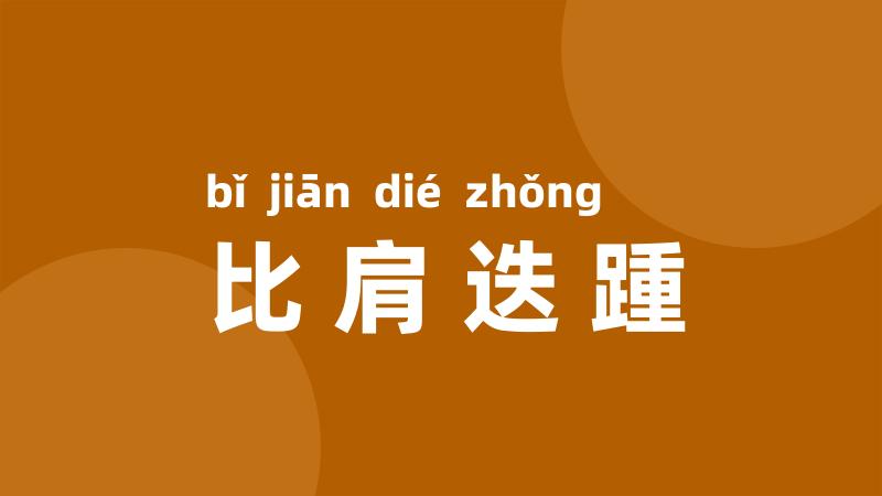比肩迭踵