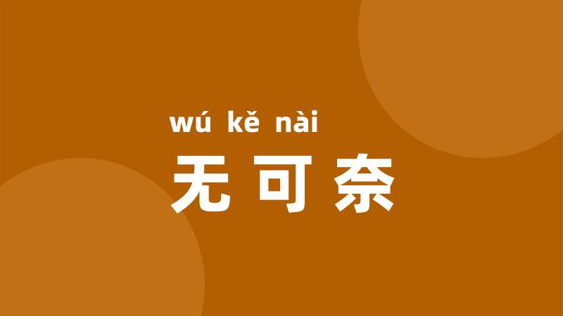无可奈