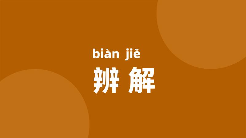 辨解