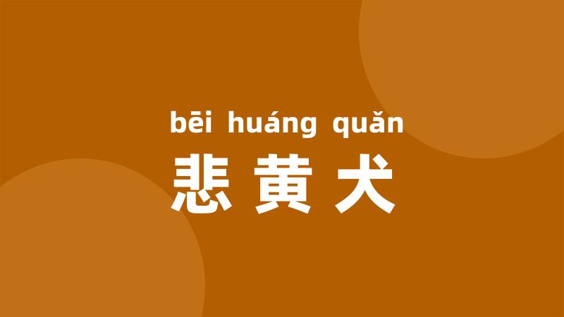 悲黄犬