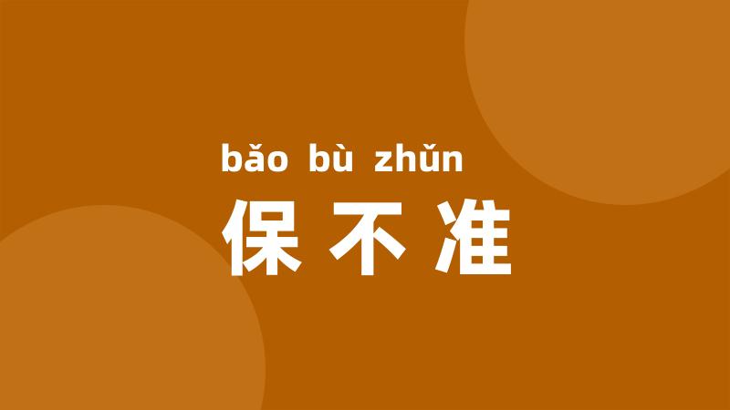 保不准