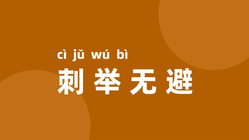 刺举无避