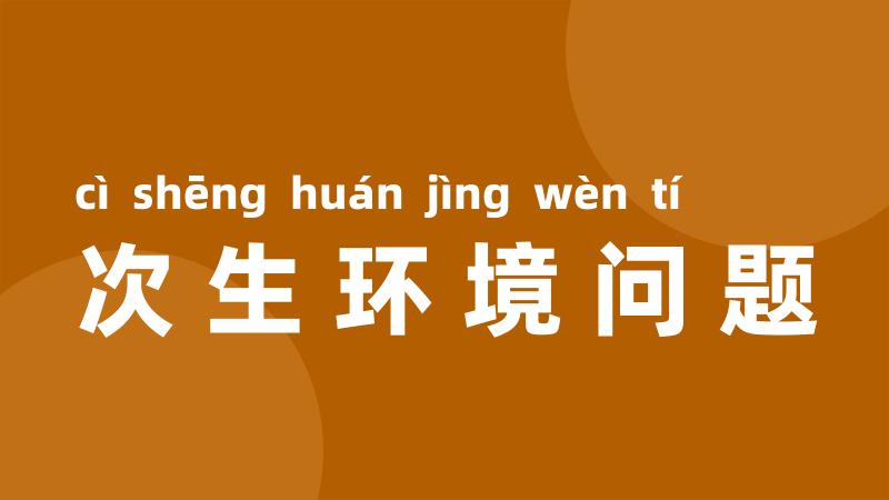 次生环境问题