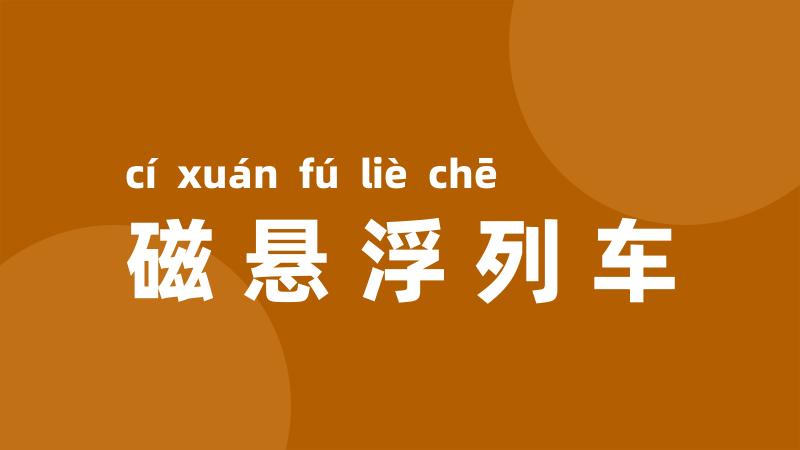 磁悬浮列车
