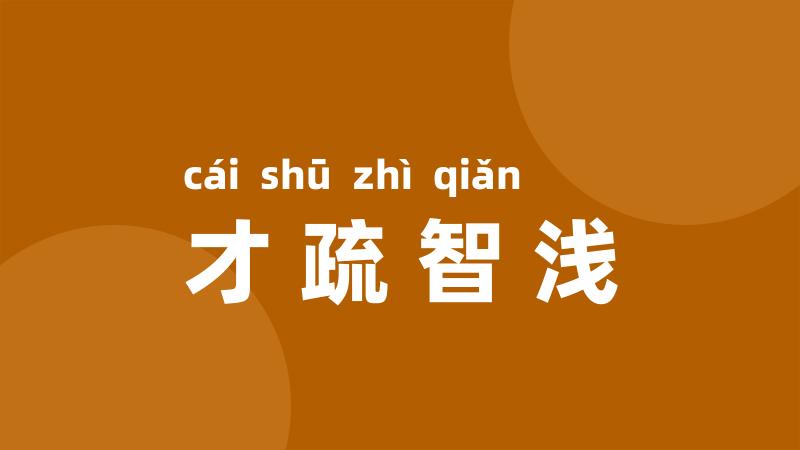 才疏智浅