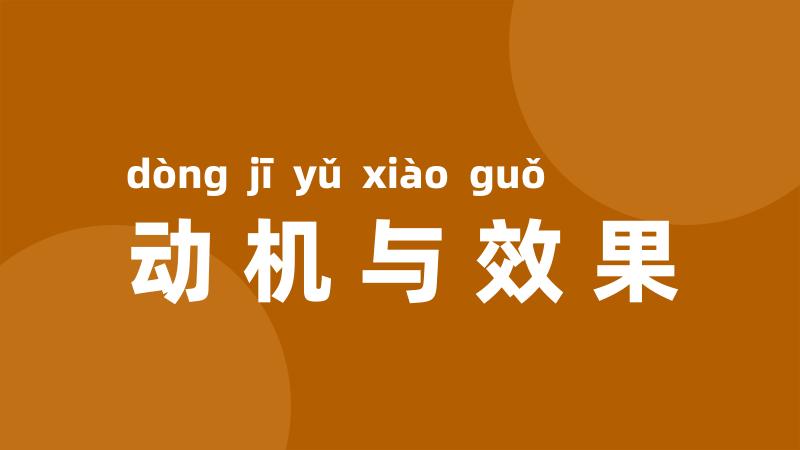 动机与效果