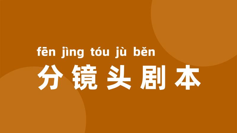 分镜头剧本