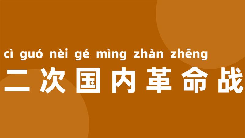 第二次国内革命战争