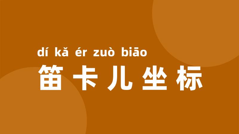 笛卡儿坐标